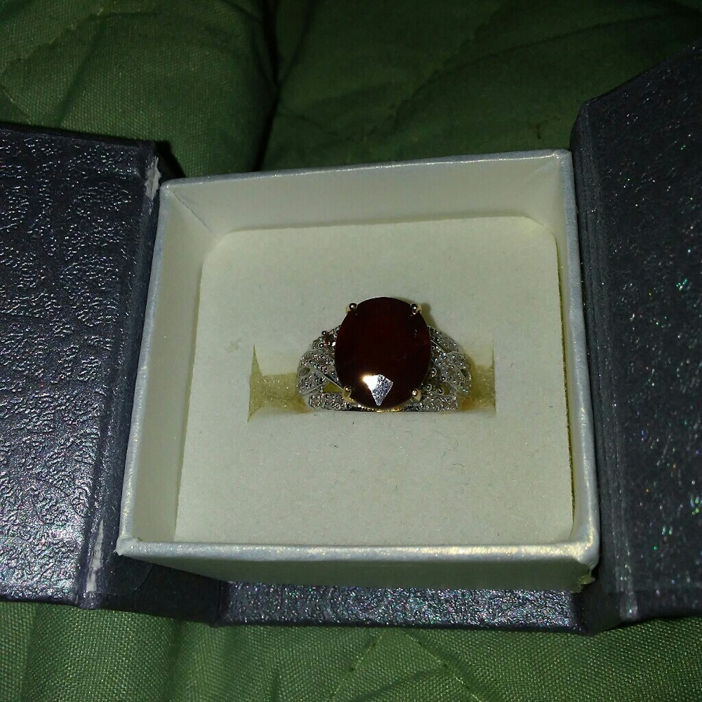 African Ruby and Diamond Ring